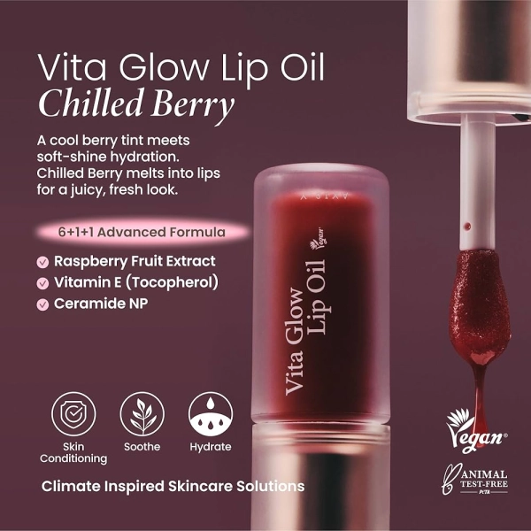 Axis-Y Vita Glow Lip Oil (Chilled Berry)