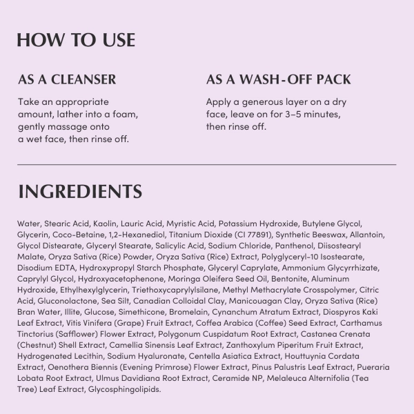 Eqqualberry Purple Rice Pore Purifying Pack Cleanser 130g