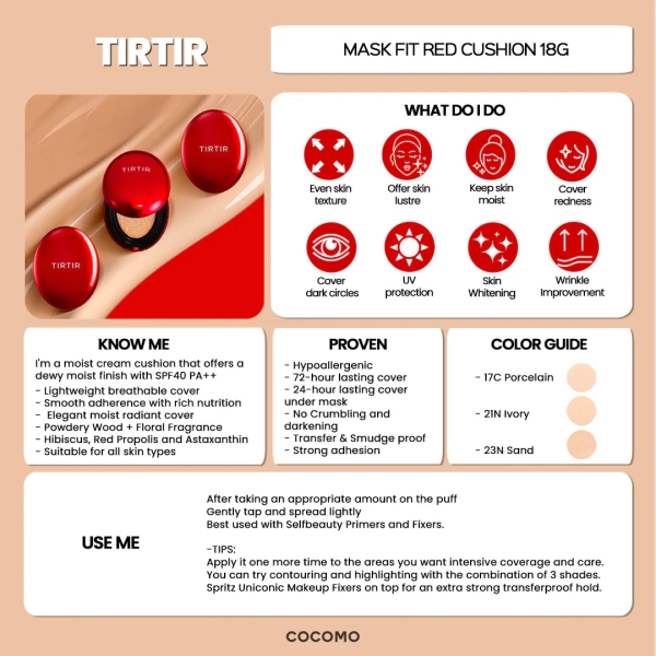 TIRTIR Mask Fit Red Cushion 13C Fair 18g